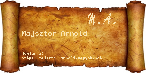 Majsztor Arnold névjegykártya